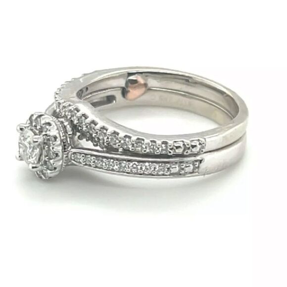 10KWG Diamond Bridal Set | Engagement & Wedding Ring - Picture 3 of 16